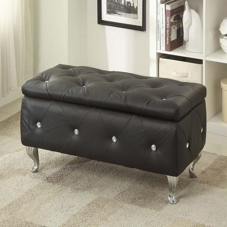 Victoria faux leather flip store top storage bench